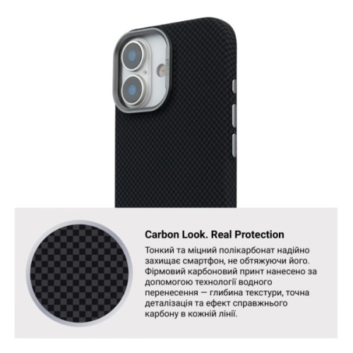 Чохол до мобільного телефона Armorstandart LikeCarbon2 MagCase Apple iPhone 17 Kevlar Black (ARM88379)