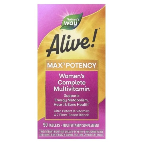 Мультивітамін Nature's Way Мультивітаміни для жінок, Alive! Max3 Potency, Women's Complete Multivitamin (NWY-15543)