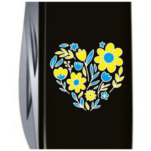 Ніж Victorinox Spartan Ukraine 91 мм Чорний Квіткове серце (1.3603.3_T1246u)