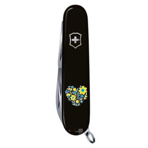 Ніж Victorinox Spartan Ukraine 91 мм Чорний Квіткове серце (1.3603.3_T1246u)