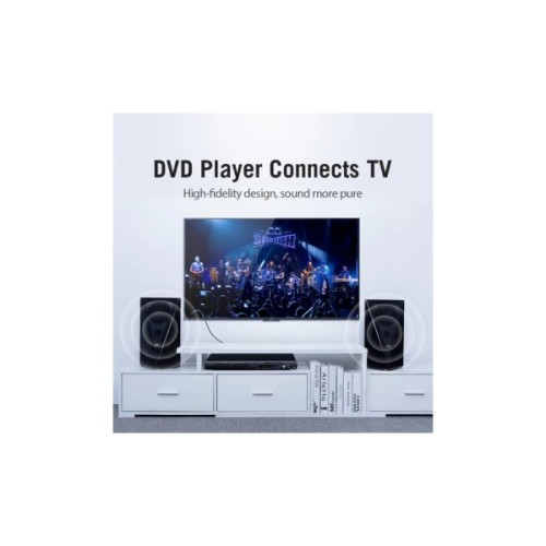 Кабель мультимедійний 1xRCA M to 1xRCA M 2.0m digital black Vention (VAB-R09-B200)