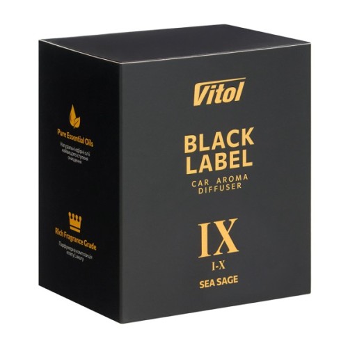 Ароматизатор для автомобіля Vitol Black Label Sea Sage IX 8мл (V230409)