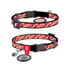 Нашийник для тварин WAUDOG Nylon з QR паспортом "Банани на рожевому" пластиковий фастекс XS 20-30 см (279-4055)