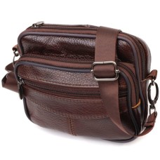 Сумка Vintage Поясна з натуральної шкіри Коричнева (21486)
