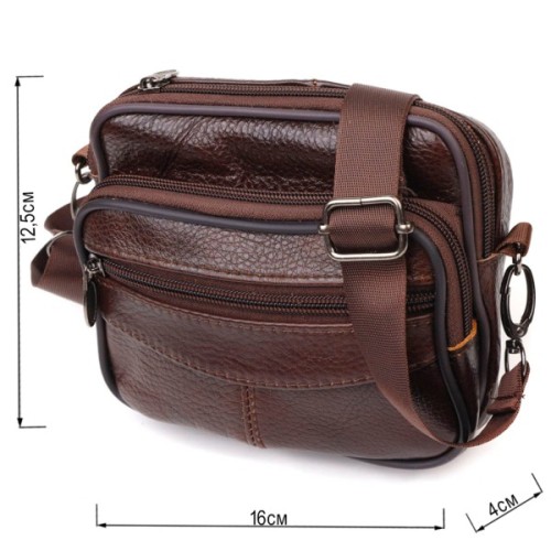 Сумка Vintage Поясна з натуральної шкіри Коричнева (21486)