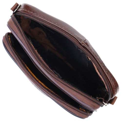 Сумка Vintage Поясна з натуральної шкіри Коричнева (21486)