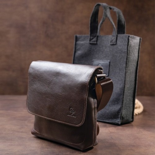 Сумка Grande Pelle У гладкій шкірі Шоколадна (11334)