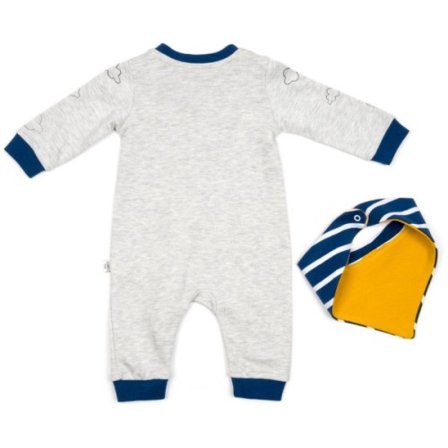 Чоловічок дитячий Tongs зі слюнявчиком (2431-62B-gray)