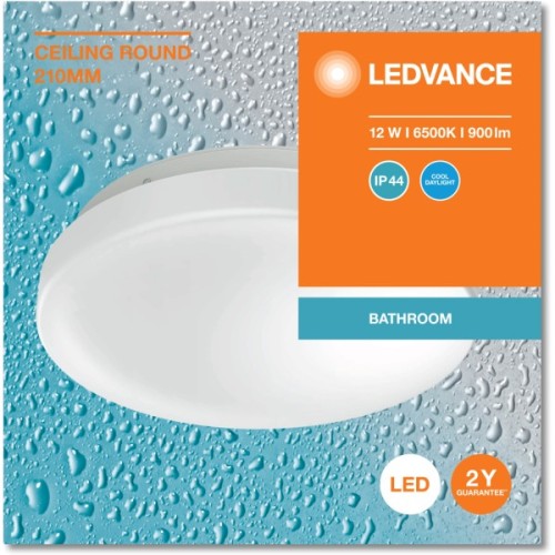 Світильник LEDVANCE CEILING ROUND 210 12W 865 IP44 (4099854105814)
