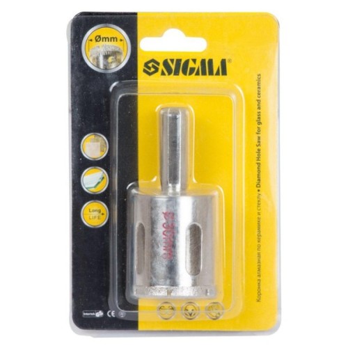 Коронка Sigma алмазна по кераміці та склу 30мм (1541301)