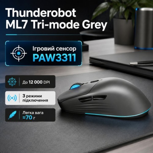 Мишка Thunderobot ML7 Tri-mode Grey (6932066316082)