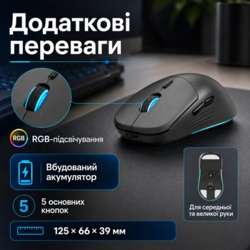 Мишка Thunderobot ML7 Tri-mode Grey (6932066316082)