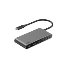 Концентратор Belkin USB-C 5-in-1 2xUSB 3.0 + USB-C + PD + HDMI 2.0 4K60Hz gray (AVC022HQSGY)