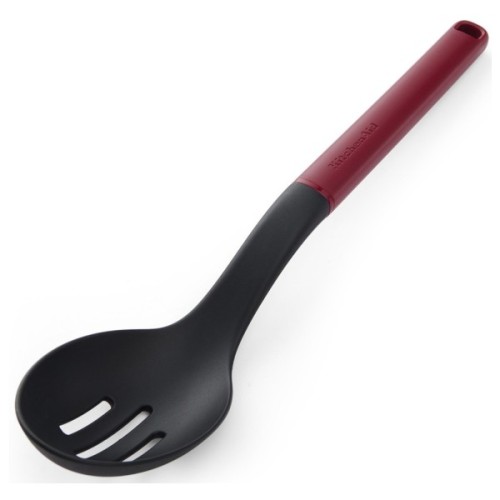 Ложка кухарська KitchenAid Classic для сервірування з прорізами 34 см червоний (KHA004OHEREG)