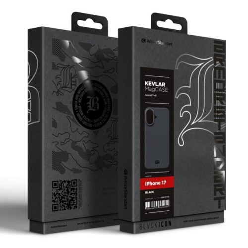 Чохол до мобільного телефона Armorstandart BlackIcon Aramid Twill MagCase Apple iPhone 17 Black (ARM90148)