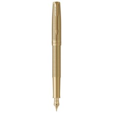 Ручка пір'яна Parker SONNET 17 SE Cisele Gold GT FP18 F + бархатний чохол (68 611)
