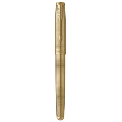 Ручка пір'яна Parker SONNET 17 SE Cisele Gold GT FP18 F + бархатний чохол (68 611)