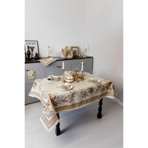 Скатертина Прованс гобеленова Золоте свято 135х140 см (036315)