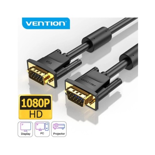 Кабель мультимедійний VGA M to VGA M 5.0m black Vention (DAEBJ)