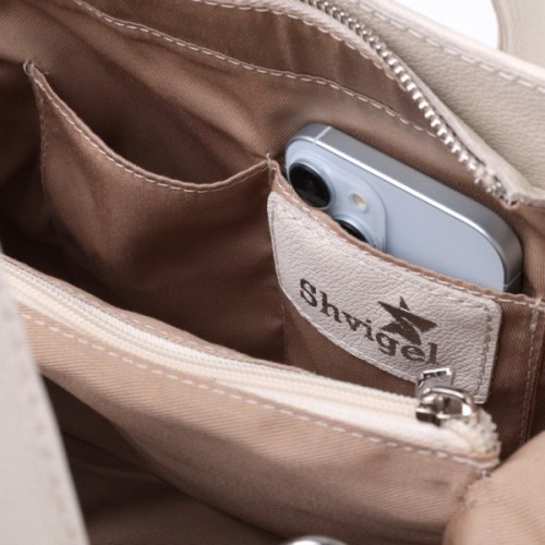 Сумка Shvigel З натуральної шкіри Бежева (22830)