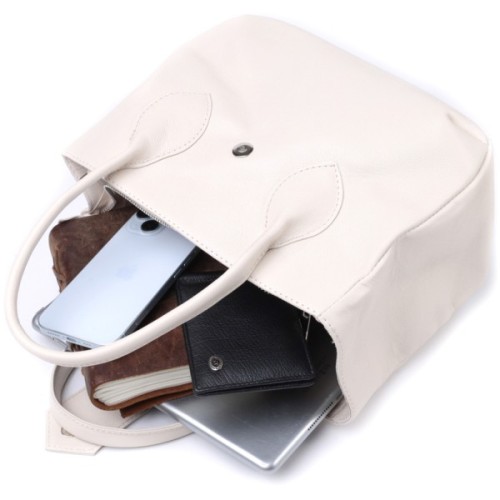 Сумка Shvigel З натуральної шкіри Бежева (22830)