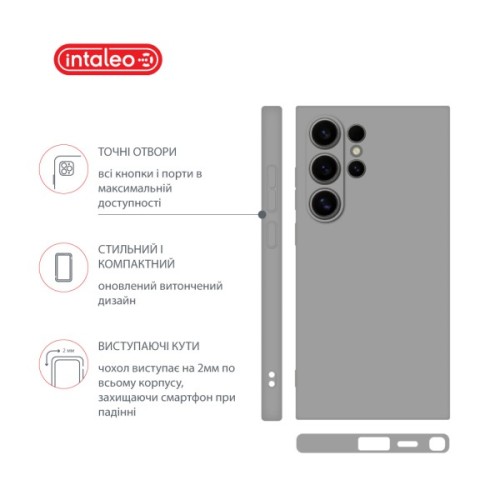 Чохол до мобільного телефона Intaleo Silicone Samsung Galaxy S24 Ultra Grey (1283126600401)