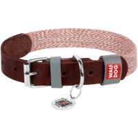 Нашийник для тварин WAUDOG Classic зі шкіри та відновленої бавовни L 25 мм х 38-49 см коричневий (58936)