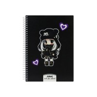 Блокнот Maxi А5, пластикова обкладинка, спіраль, 80 арк., клітинка (MX20832-67)