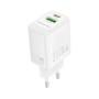 Зарядний пристрій BOROFONE BN27 Fuente 1xUSB-C PD20W + 1xUSB QC3.0 White (6941991120268)