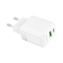 Зарядний пристрій BOROFONE BN27 Fuente 1xUSB-C PD20W + 1xUSB QC3.0 White (6941991120268)