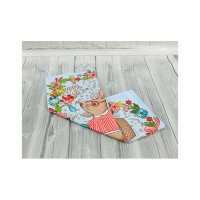 Рушник Руно вафельний набивний Великдень блакитний 45х60 см (205.15_Великдень блакитний_1)