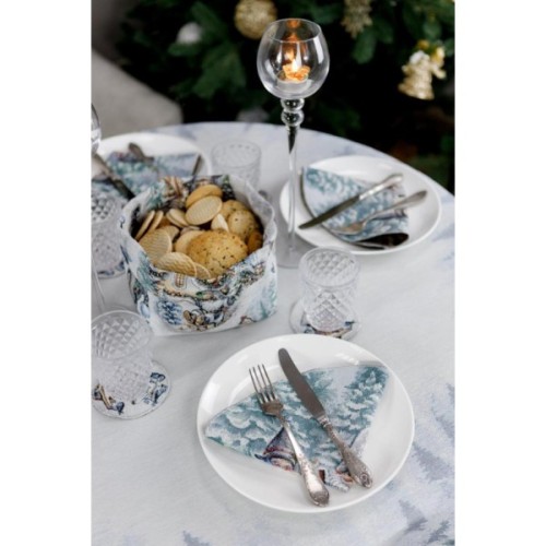 Скатертина Прованс гобеленова Казкові гноми Dх180 см (038459)