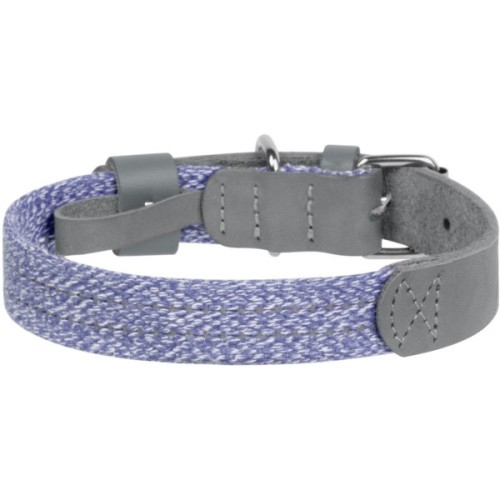 Нашийник для тварин WAUDOG Classic зі шкіри та відновленої бавовни L 25 мм х 38-49 см сірий (589311)