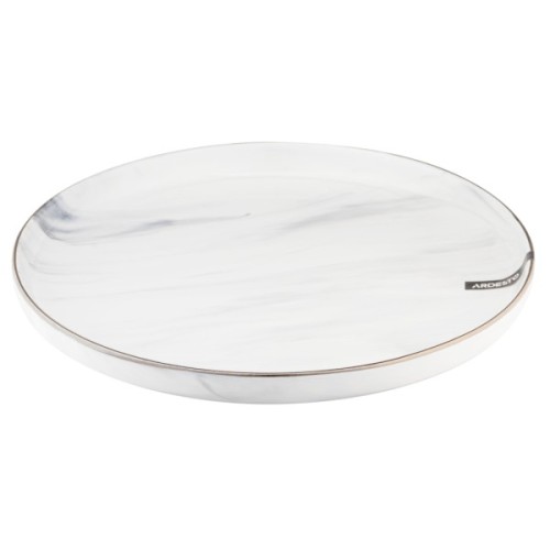 Тарілка Ardesto Marmo, 27см, кераміка, білий (AR2927MRW)