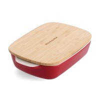 Форма для випікання KitchenAid з кришкою керамогранітна 0,9 л Червона (CC006104-001)