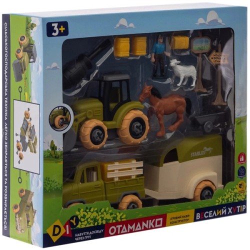 Ігровий набір Otamanko Веселий хутір (трактор, вантажівка, причіп, фермер, кінь, вівця) (8827)
