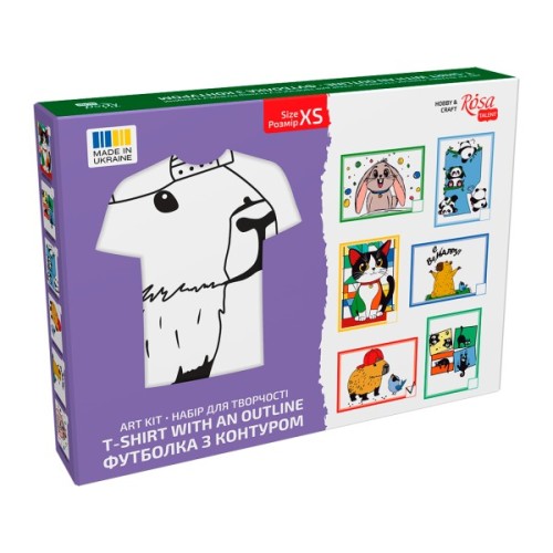 Набір для творчості Rosa футболка-розмальовка, Капібара, бавовна 100, розмір XS (4823098544869)