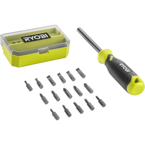 Викрутка Ryobi RHSDM1701, бітотримач 1/4", 100мм, 16 біт, SL,PH,PZ,Torx, кейс (5132006050)