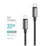 Дата кабель USB-C to Lightning 2.0m PD30W zinc alloy braided black ColorWay (CW-CBPDCL099-BK)