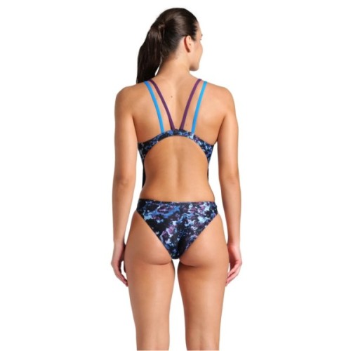 Купальник Arena Rockin Swimsuit Swim Tech Mult 008159-889 чорний, синій, фіолетовий 42 (3468337406532)