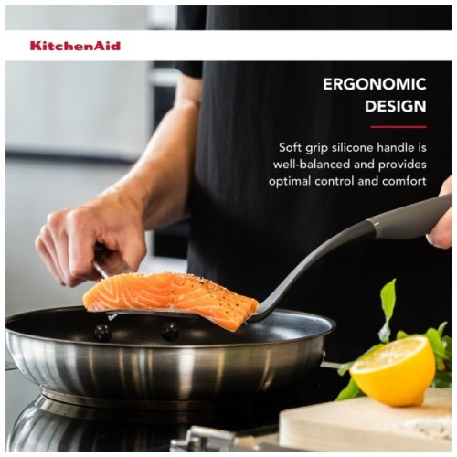 Лопатка кухонна KitchenAid Coreline з прорізами, 34,3 см, сірий (KAS002OHCGG)