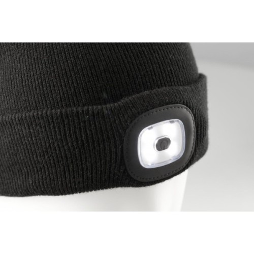 Шапка робоча Hoegert OTTO HT5K486 з світлодіодним ліхтариком 100% акрил чорна (HT5K486)