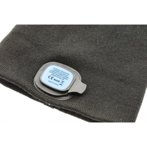 Шапка робоча Hoegert OTTO HT5K486 з світлодіодним ліхтариком 100% акрил чорна (HT5K486)