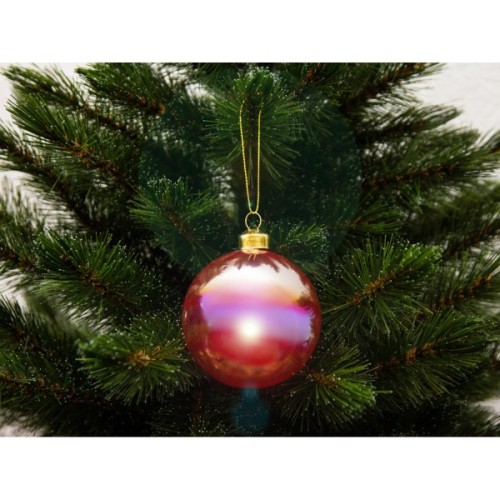 Ялинкова іграшка House Of Seasons Набір скляних кульок глянцевих H&S 12 шт 8 см Темно-рожеві (8720362042495)