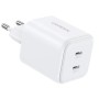 Зарядний пристрій Ugreen X526 2xUSB-C PD45W GaN white (65154)