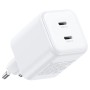 Зарядний пристрій Ugreen X526 2xUSB-C PD45W GaN white (65154)