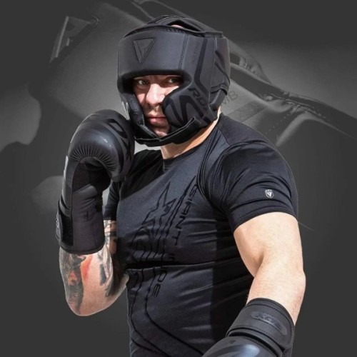 Боксерський шолом RDX T15 Noir Cheek Protector Matte Black XL (HGR-T15MB-XL)