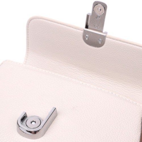 Сумка Vintage Напівкругла жіноча з магнітом-застібкою з натуральної шкіри Біла (22439)