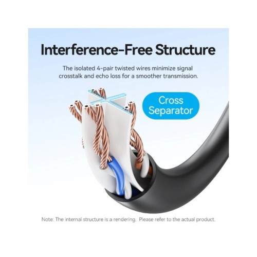 Патч-корд 3м, UTP cat 6 RJ-45 black Vention (IBEBI)