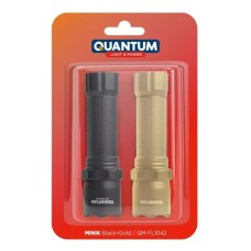 Ліхтар Quantum QM-FL1042 Minik 3W LED з USB Black-Gold, 2 шт./уп. (QM-FL1042)